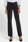 NYDJ Marilyn Straight Pants In Stretch Faux Suede - Black