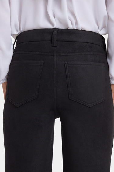 NYDJ Marilyn Straight Pants In Stretch Faux Suede - Black