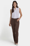 NYDJ Marilyn Straight Pants In Stretch Faux Suede - Coffee Bean