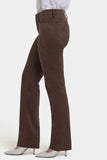 NYDJ Marilyn Straight Pants In Stretch Faux Suede - Coffee Bean