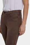 NYDJ Marilyn Straight Pants In Stretch Faux Suede - Coffee Bean