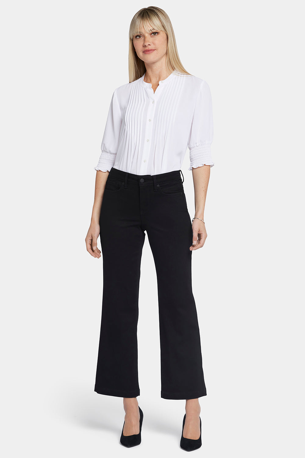 NYDJ Relaxed Flared Jeans - Black Rinse