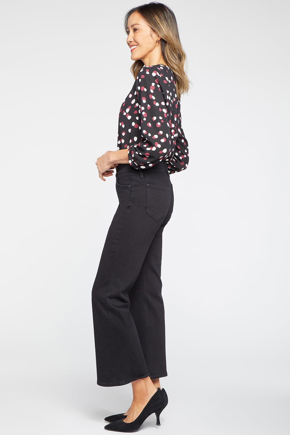 NYDJ Waist-Match™ Julia Relaxed Flared Jeans - Black Rinse