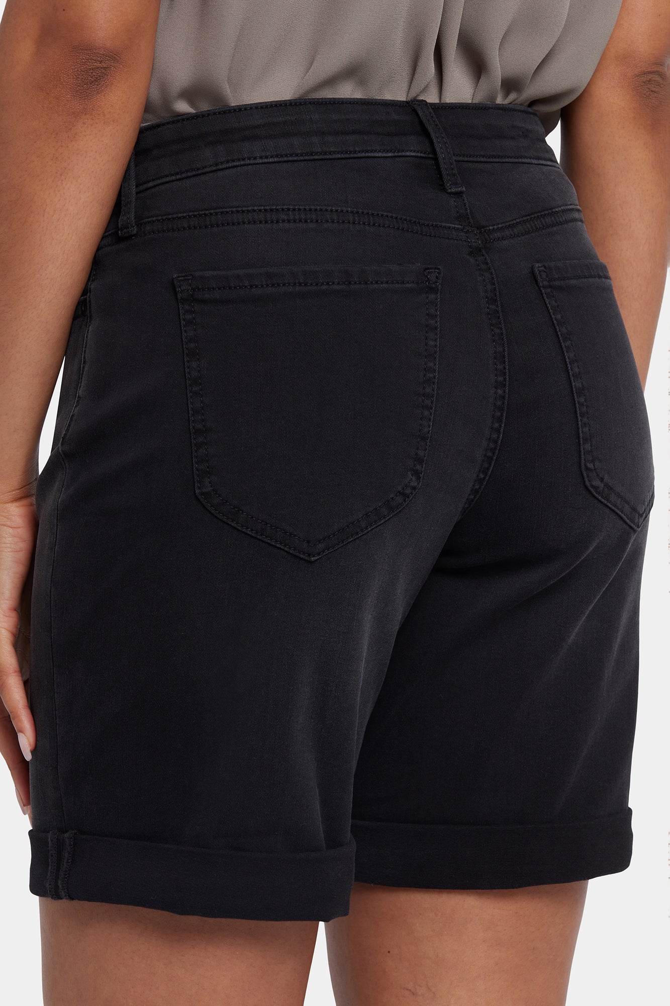 NYDJ Diana Relaxed Denim Shorts With Roll Cuffs - Cadiz Royal