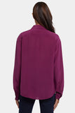 NYDJ Lauren Silk Blouse - Plum