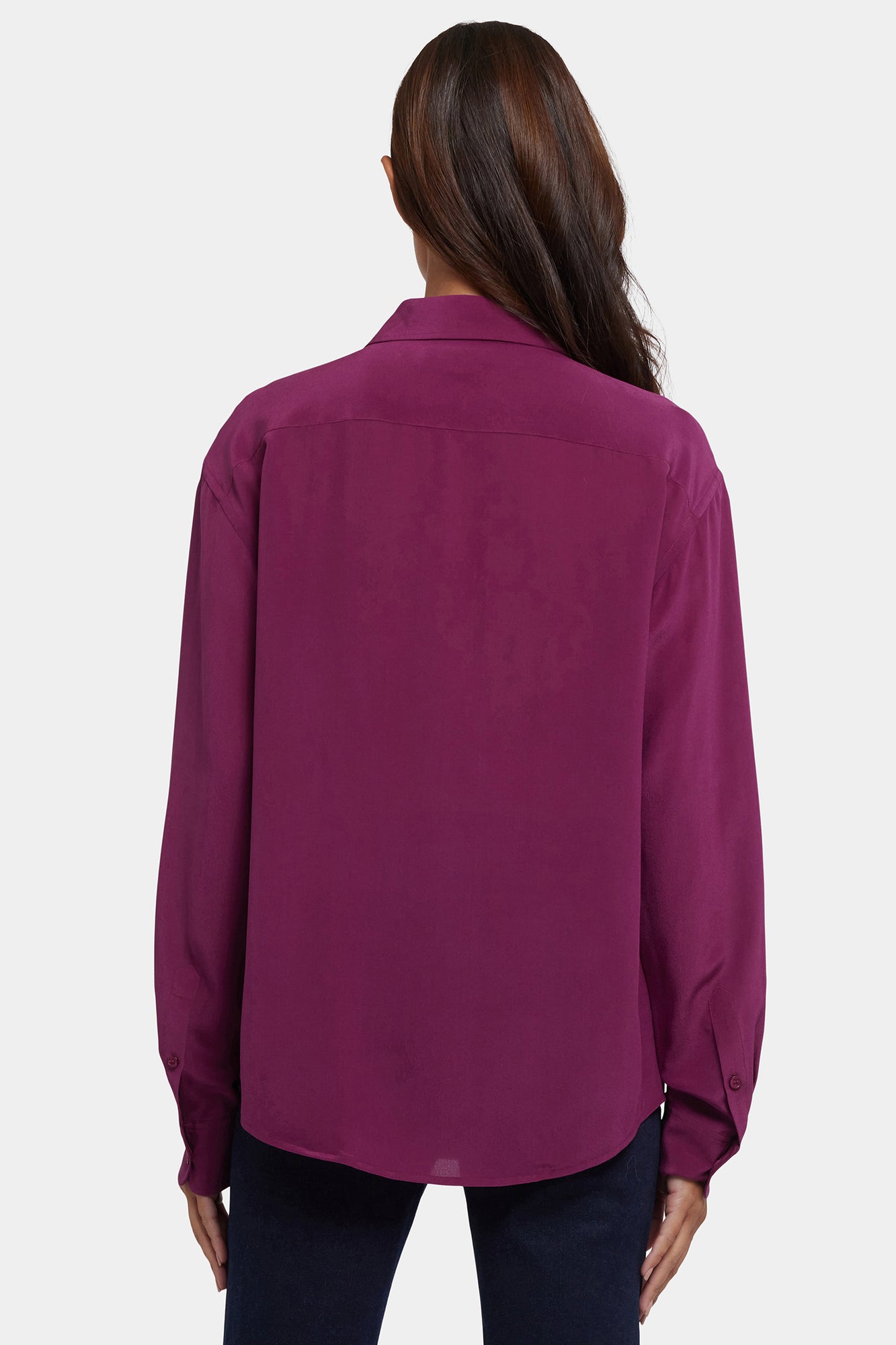 NYDJ Lauren Silk Blouse - Plum