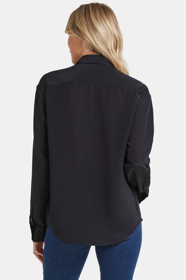 NYDJ Lauren Silk Blouse - Black