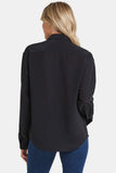 NYDJ Lauren Silk Blouse - Black