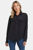 NYDJ Lauren Silk Blouse - Black