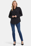 NYDJ Lauren Silk Blouse - Black