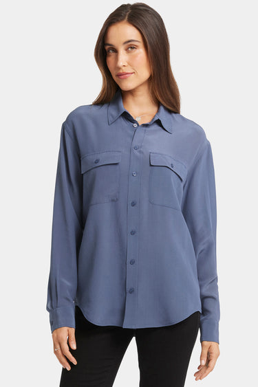 NYDJ Lauren Silk Blouse - Cascade Lake
