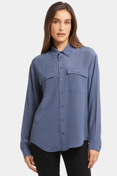 NYDJ Lauren Silk Blouse - Cascade Lake