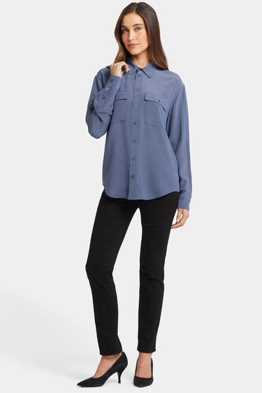 NYDJ Lauren Silk Blouse - Cascade Lake