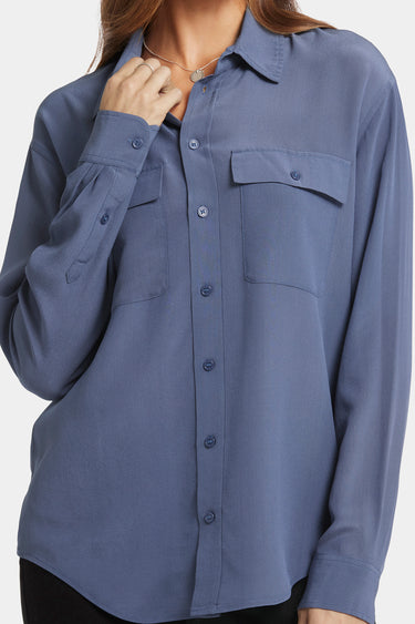 NYDJ Lauren Silk Blouse - Cascade Lake