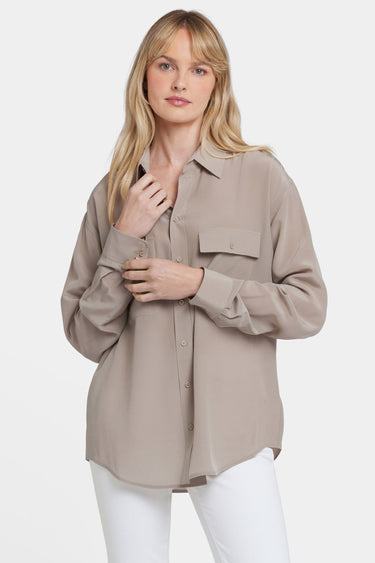 NYDJ Lauren Silk Blouse - Saddlewood