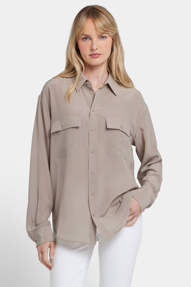 NYDJ Lauren Silk Blouse - Saddlewood