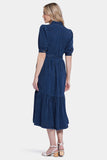 NYDJ Kate Ruffle Dress - Dark Ocean