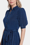 NYDJ Kate Ruffle Dress - Dark Ocean
