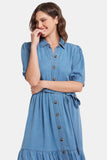 NYDJ Kate Ruffle Dress - Light Marine