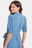 NYDJ Kate Ruffle Dress - Light Marine