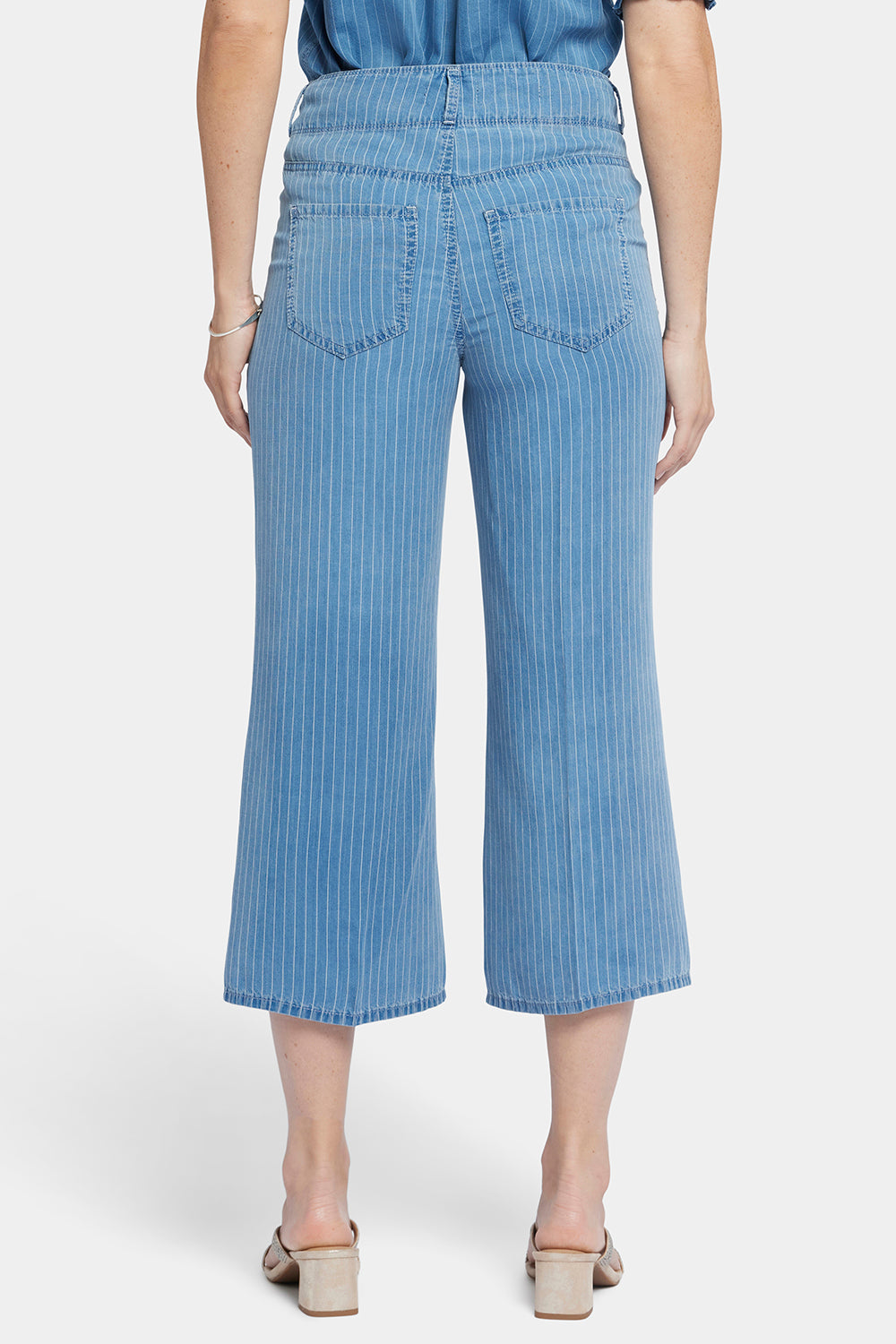 Brigitte Wide Leg Capri Jeans With High Rise Light Marine Blue NYDJ