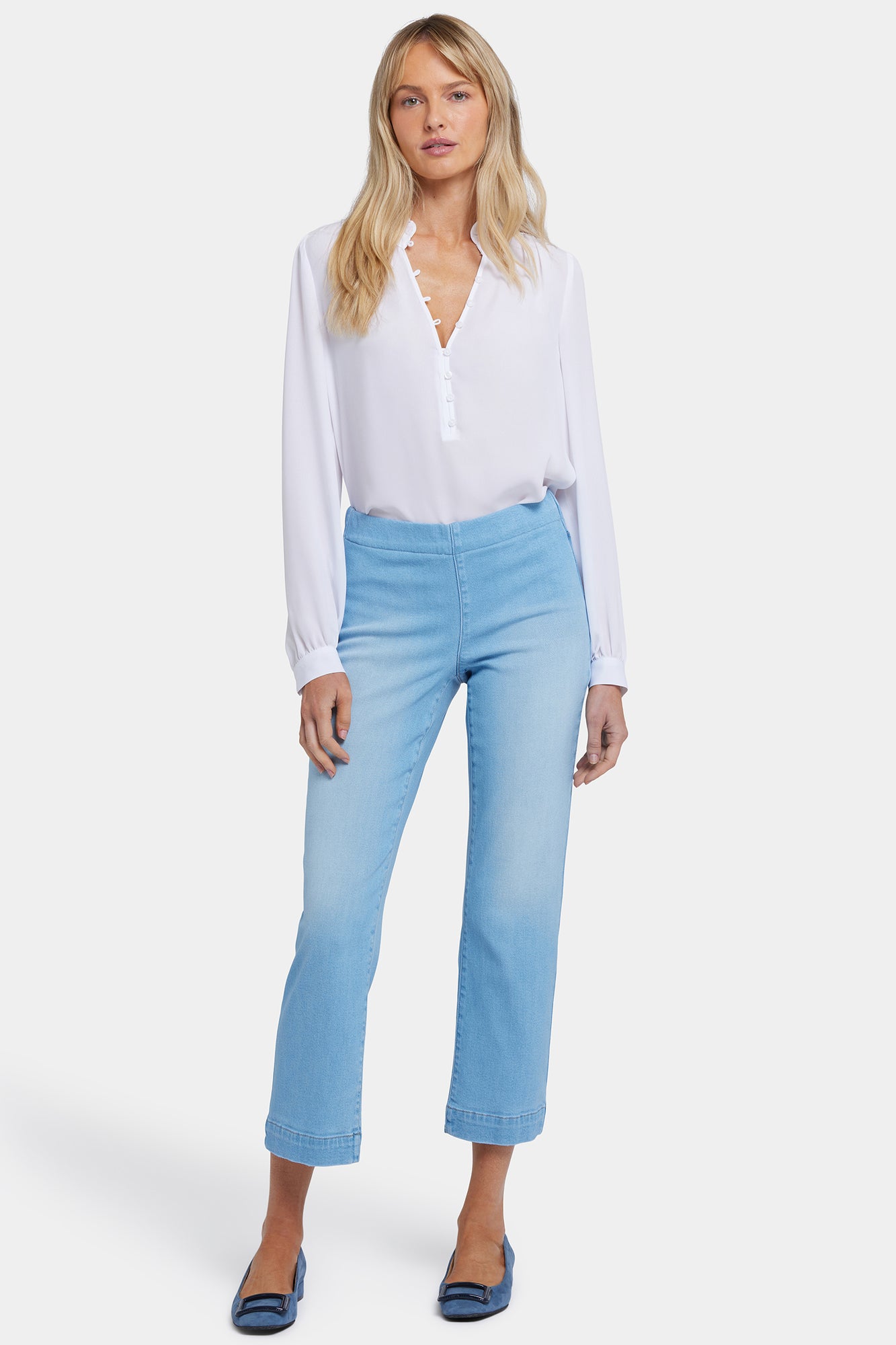NYDJ Bailey Relaxed Straight Ankle Pull-On Jeans In Soft-Contour Denim™ - Canary Beach
