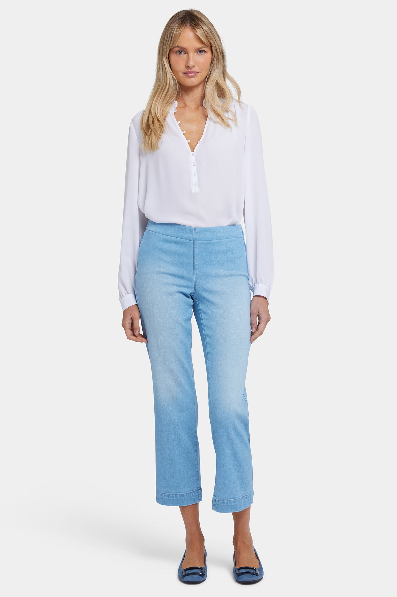 NYDJ Bailey Relaxed Straight Ankle Pull-On Jeans In Soft-Contour Denim™ - Canary Beach