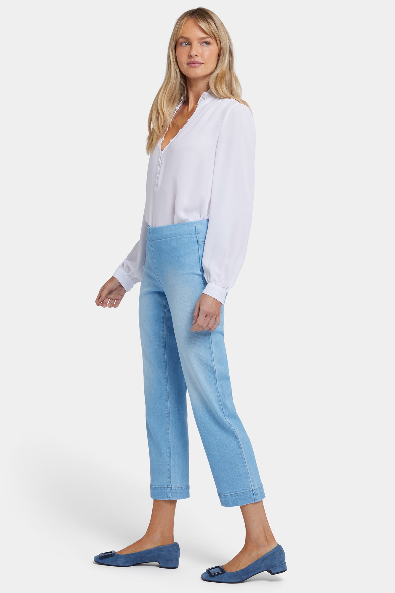 NYDJ Bailey Relaxed Straight Ankle Pull-On Jeans In Soft-Contour Denim™ - Canary Beach