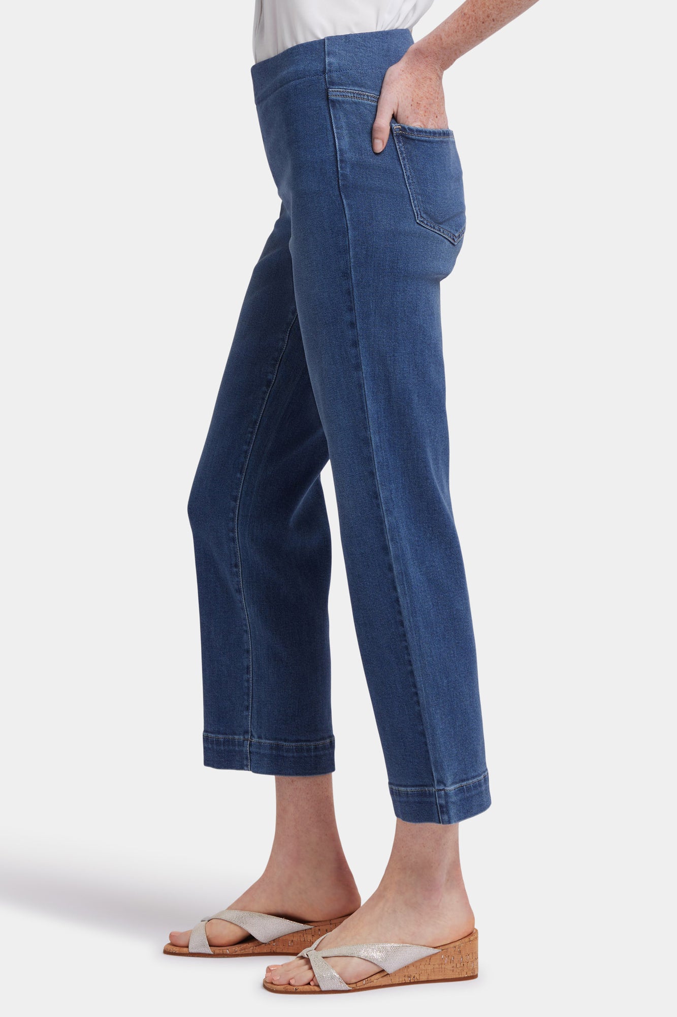 NYDJ Bailey Relaxed Straight Ankle Pull-On Jeans In Soft-Contour Denim™ - Valencia Surf