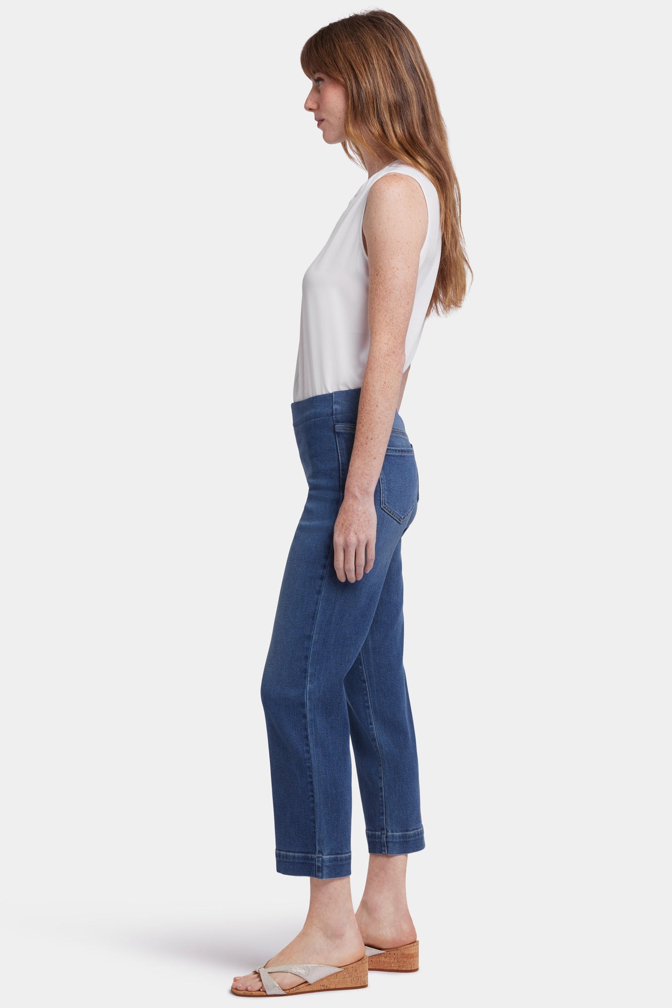 NYDJ Bailey Relaxed Straight Ankle Pull-On Jeans In Soft-Contour Denim™ - Valencia Surf