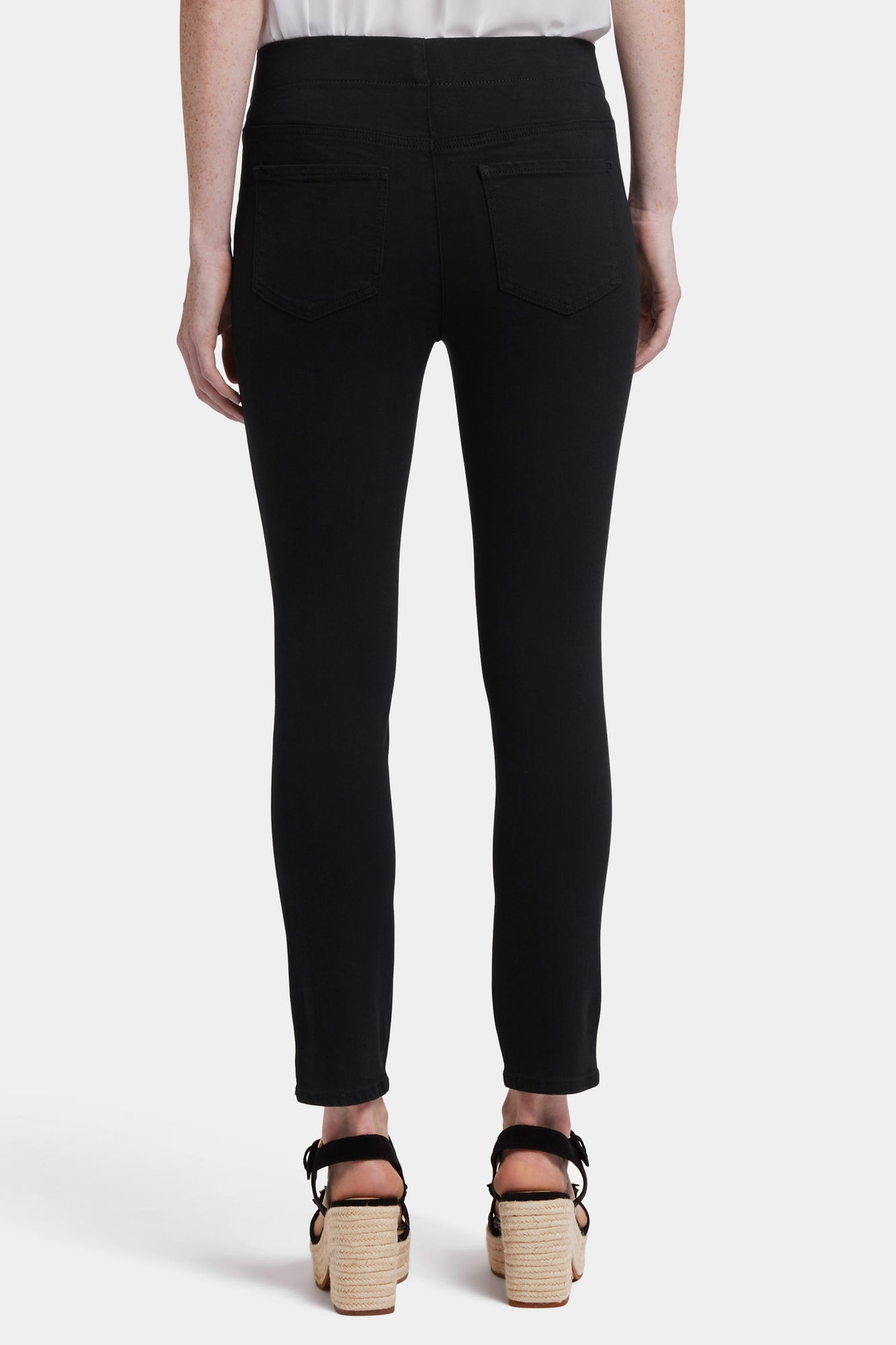 NYDJ Ami Skinny Ankle Pull-On Jeans In Soft-Contour Denim™ With Side Slits - Overdye Black