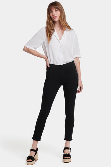 NYDJ Ami Skinny Ankle Pull-On Jeans In Soft-Contour Denim™ With Side Slits - Overdye Black