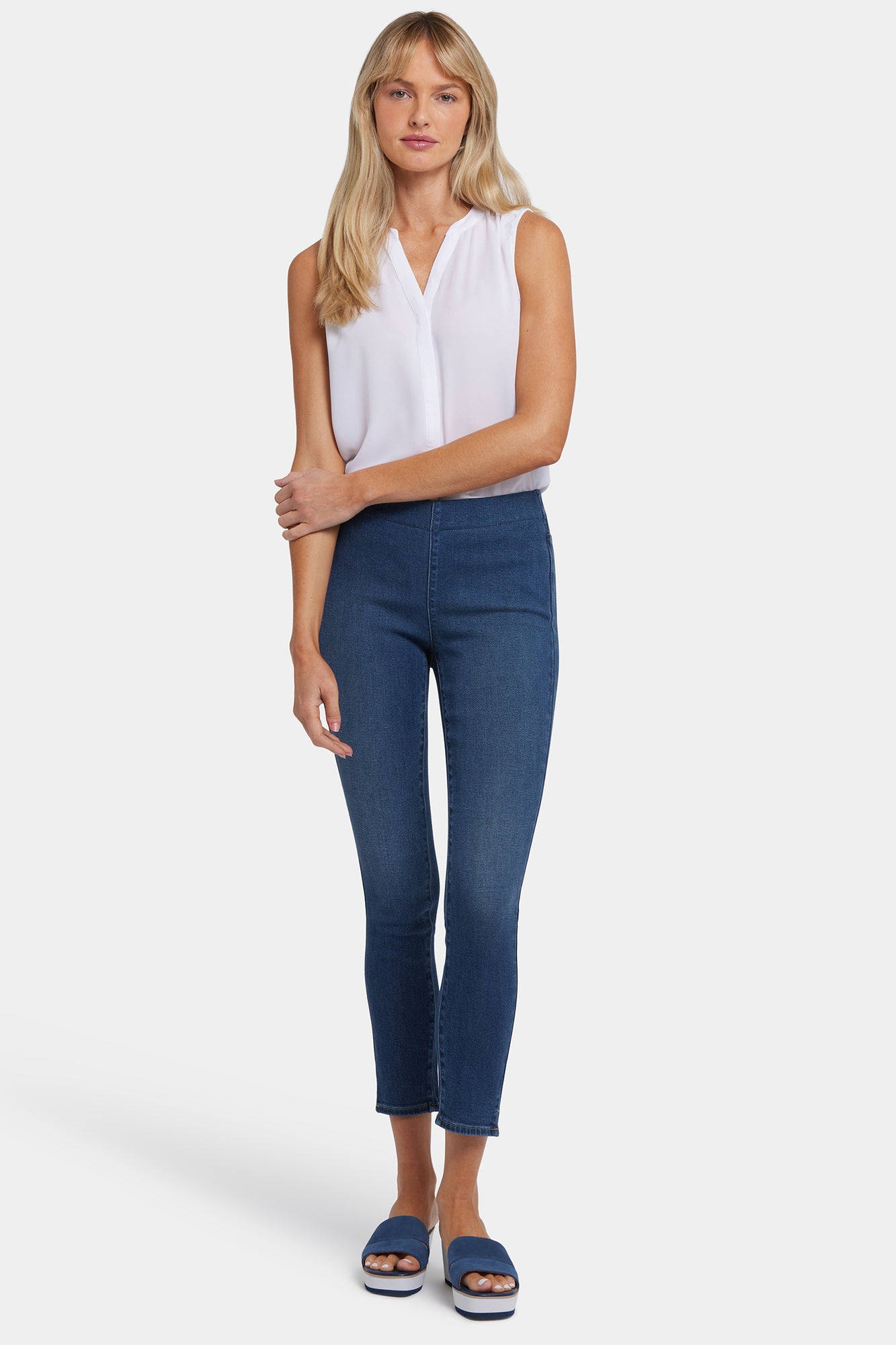NYDJ Ami Skinny Ankle Pull-On Jeans In Soft-Contour Denim™ With Side Slits - Rio Rapids