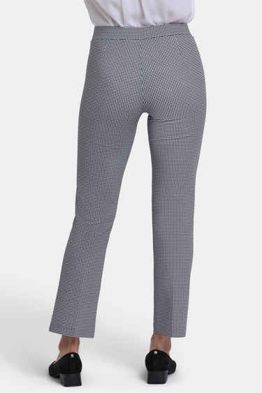 NYDJ Pull-On Slim Ankle Trouser Pants In Ponte Knit - Harris Houndstooth