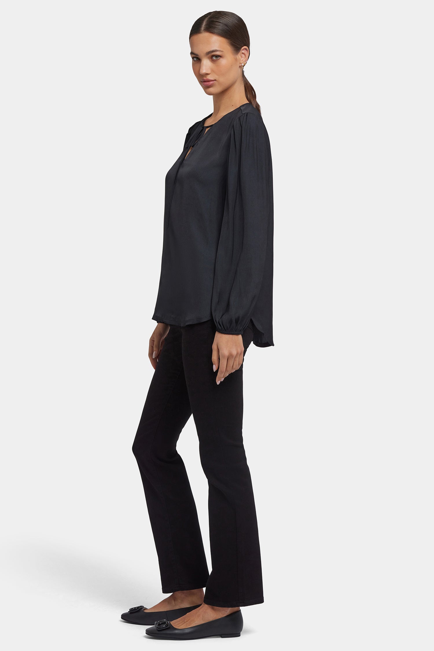 Elsie Blouse - Black Solid Colors | NYDJ