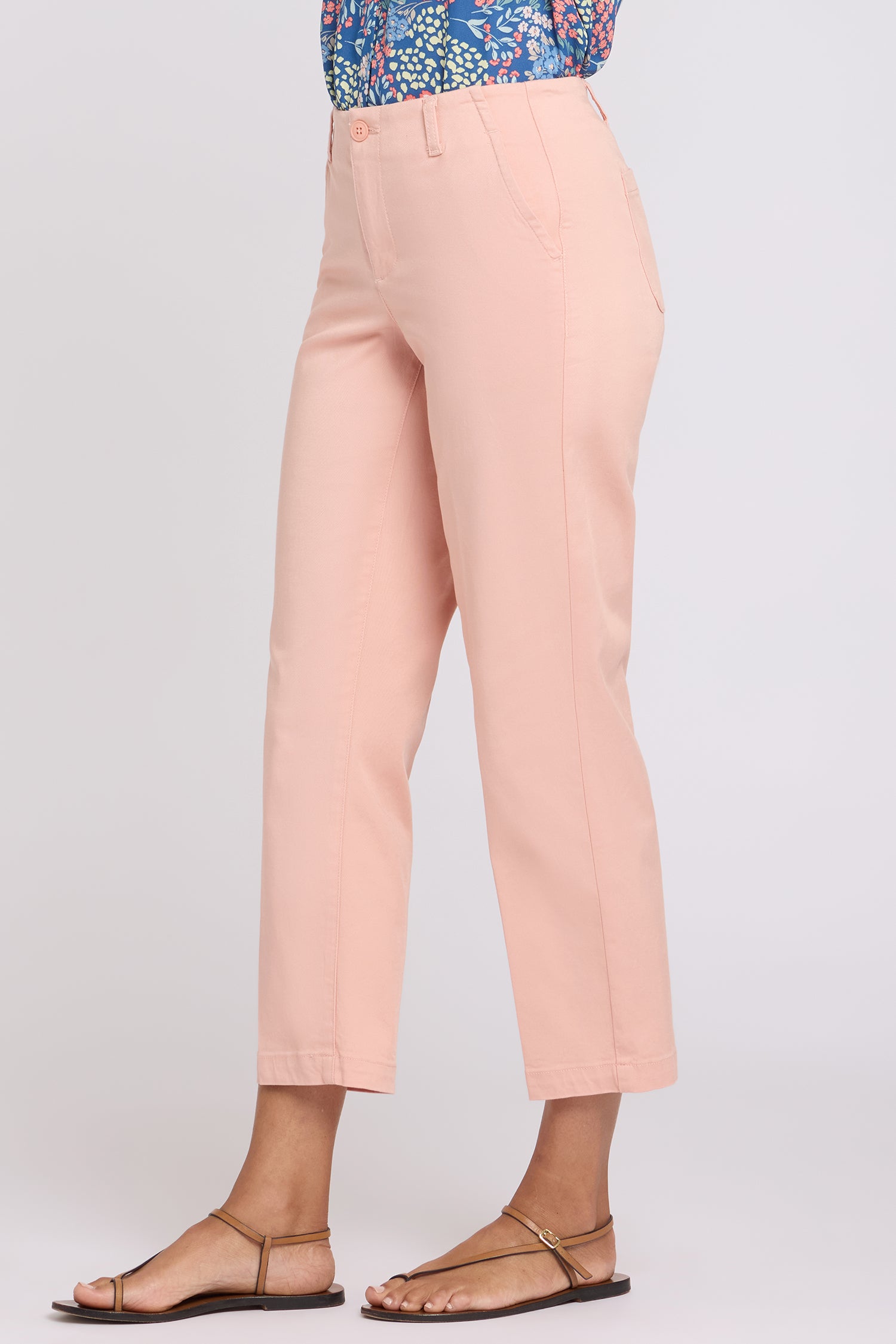 Marilyn Straight Ankle Pants In Stretch Twill - Desert Willow Pink