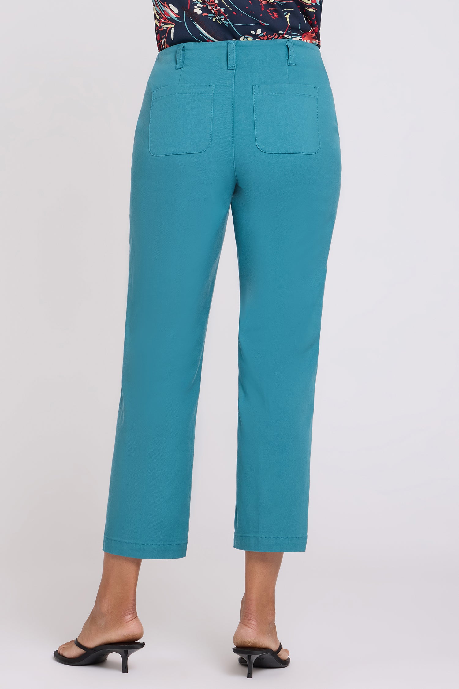 Marilyn Straight Ankle Pants In Stretch Twill - Harbor Blue Blue