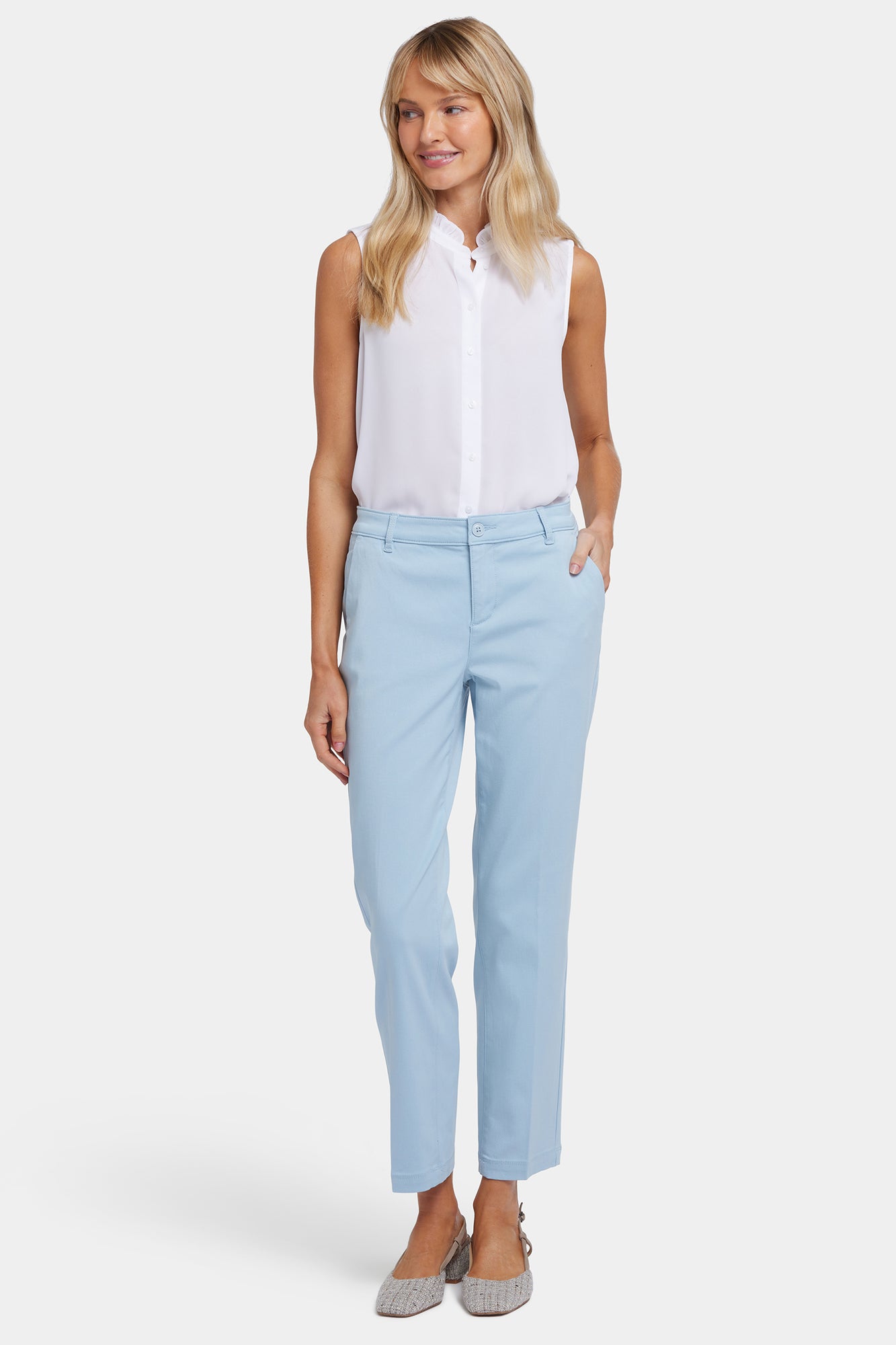 NYDJ Sadie Slim Pants In Stretch Twill - Aquatic