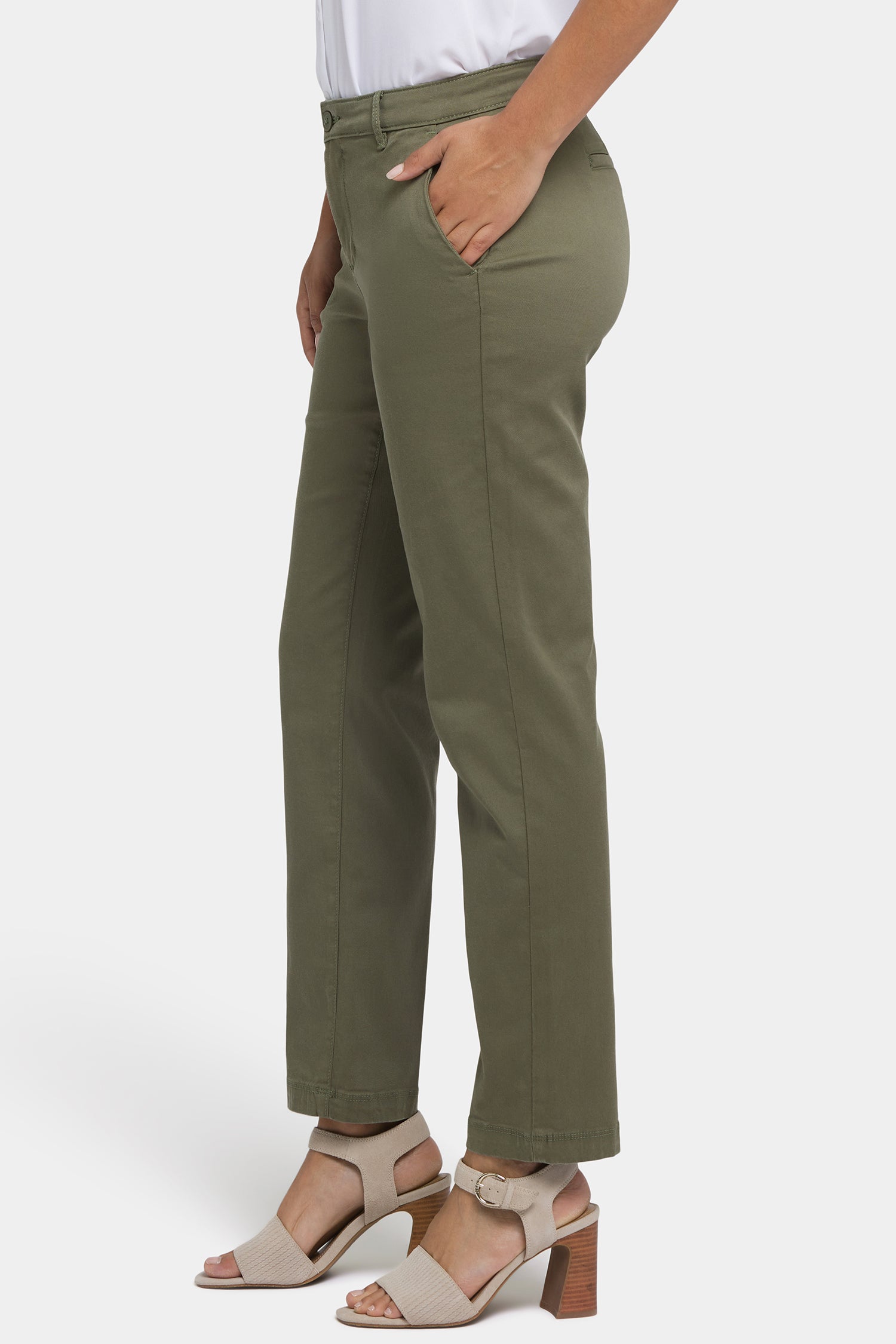 Sadie Slim Pants In Stretch Twill - Avocado Green | NYDJ