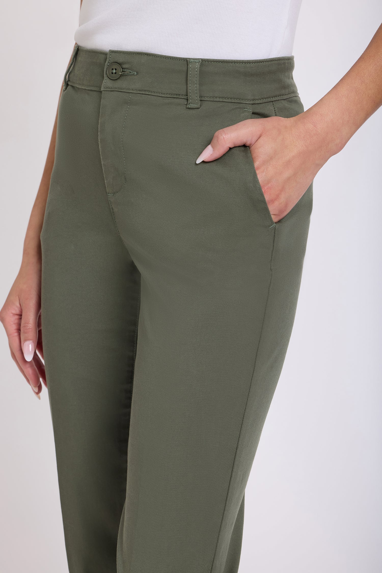 Sadie Slim Pants In Stretch Twill - Desert Green Green | NYDJ