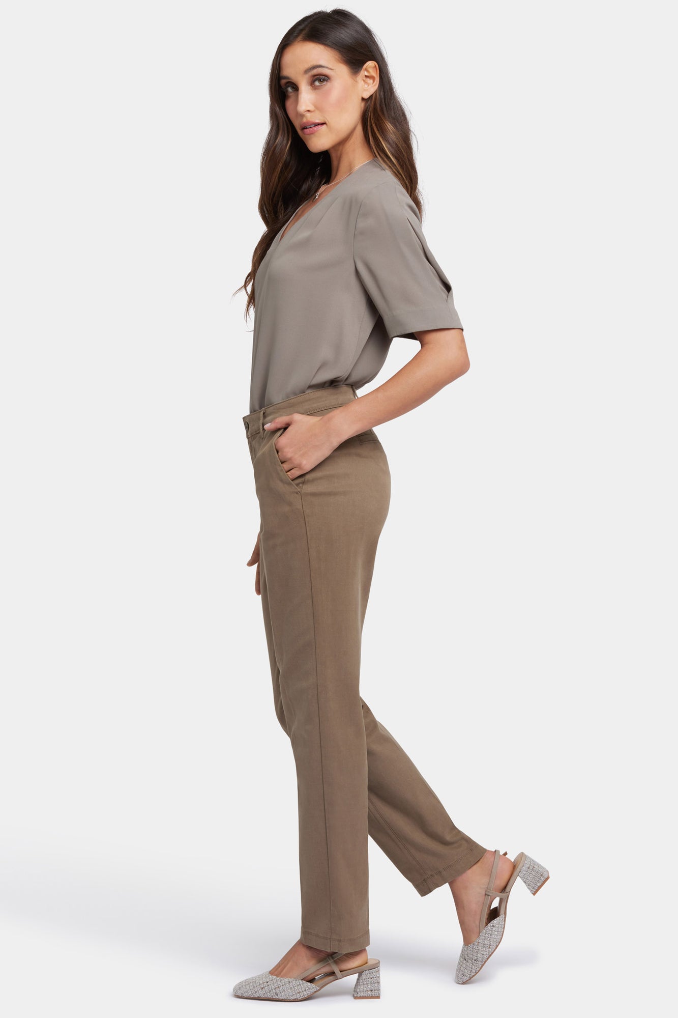 NYDJ Sadie Slim Pants In Stretch Twill - Incense