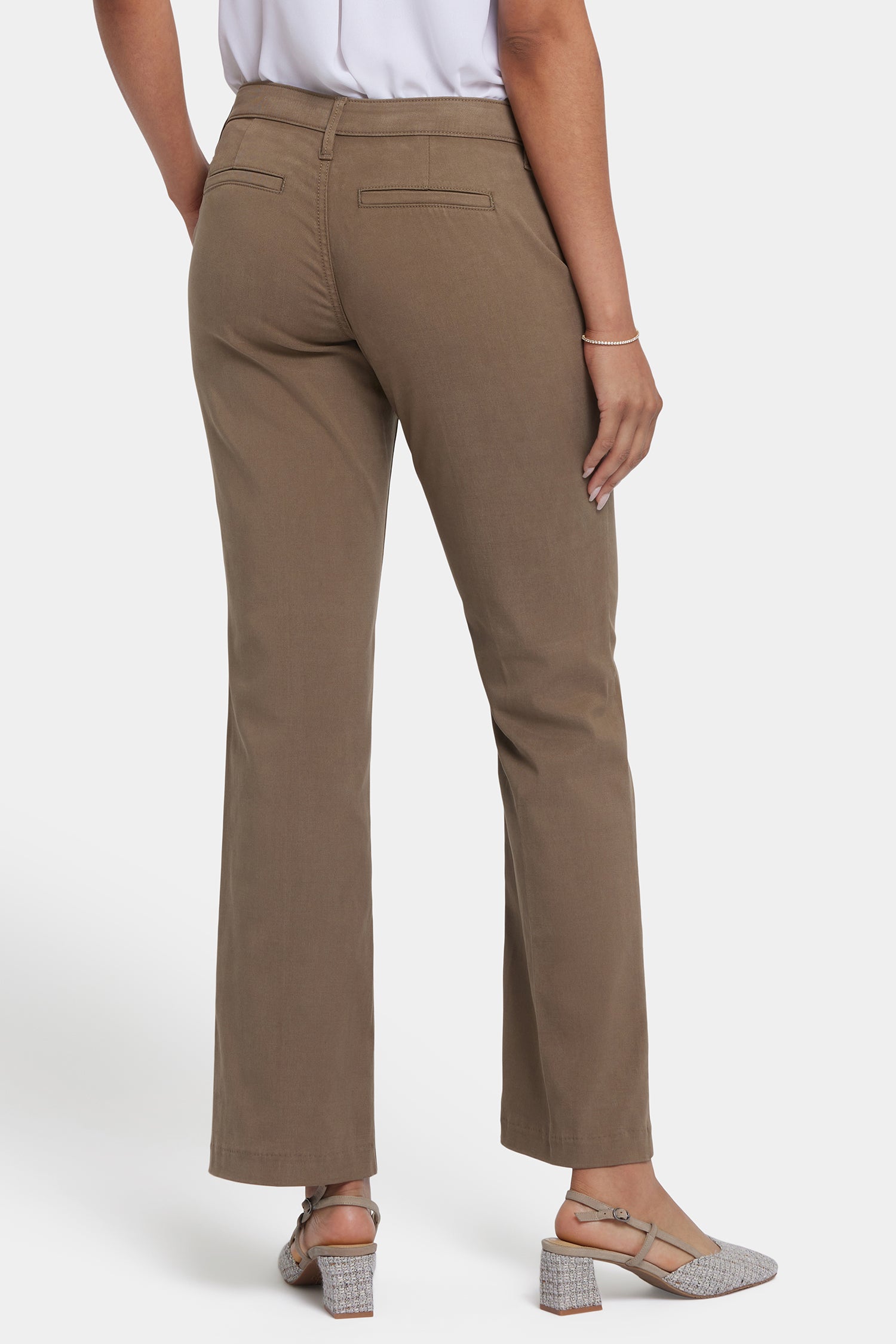 Barbara Bootcut Trouser Pants In Stretch Twill - Incense Tan