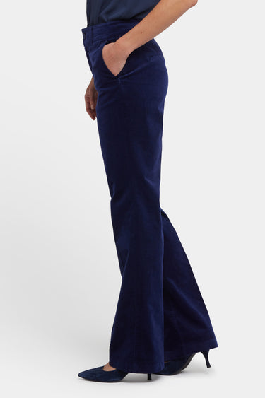NYDJ Straight Trouser Pants In Velveteen With High Rise - Dark Sapphire