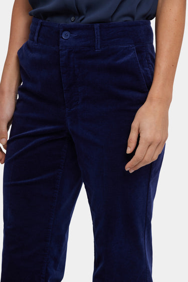 NYDJ Straight Trouser Pants In Velveteen With High Rise - Dark Sapphire