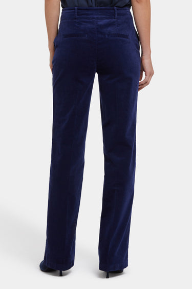 NYDJ Straight Trouser Pants In Velveteen With High Rise - Dark Sapphire