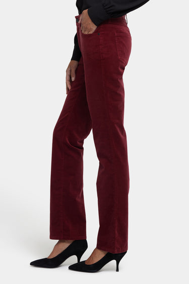 NYDJ Marilyn Straight Pants In Velveteen - Wild Currant