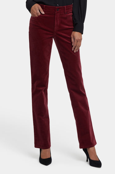 NYDJ Marilyn Straight Pants In Velveteen - Wild Currant