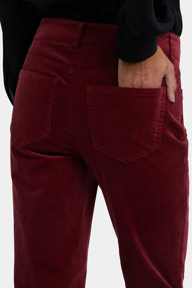 NYDJ Marilyn Straight Pants In Velveteen - Wild Currant