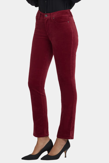 NYDJ Sheri Slim Pants In Velveteen - Wild Currant