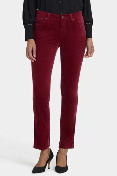 NYDJ Sheri Slim Pants In Velveteen - Wild Currant